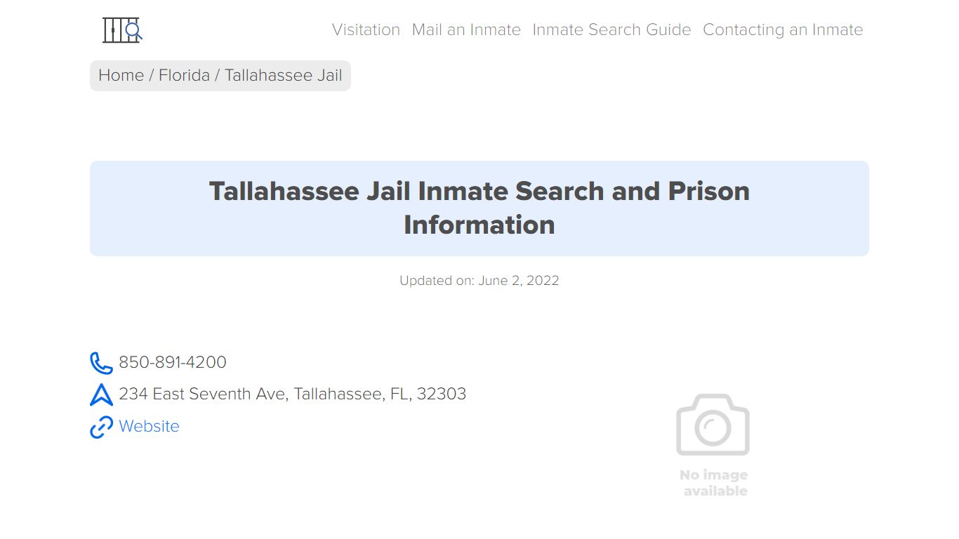 Tallahassee Jail Inmate Search, Visitation, Phone no ...